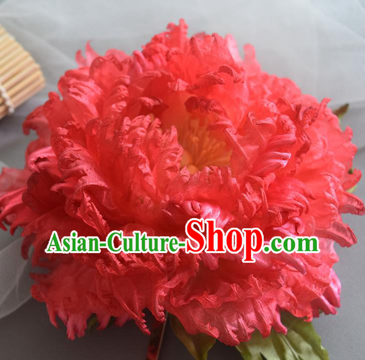 Chinese Traditional Tang Dynasty Hair Accessories Handmade Ancient Imperial Concubine Red Peony Hairpin Chinese Traditional Tang Dynasty Hair Accessories Handmade Ancient Imperial Concubine Red Peony Hairpin