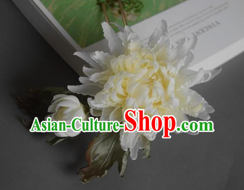 Chinese Traditional Hanfu Hair Stick Handmade Hair Accessories Cheongsam Yellow Silk Chrysanthemum Hairpin Chinese Traditional Hanfu Hair Stick Handmade Hair Accessories Cheongsam Yellow Silk Chrysanthemum Hairpin