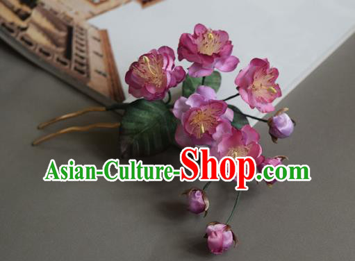 Chinese Handmade Hair Accessories Cheongsam Pink Silk Begonia Hairpin Traditional Hanfu Hair Stick Chinese Handmade Hair Accessories Cheongsam Pink Silk Begonia Hairpin Traditional Hanfu Hair Stick