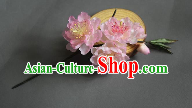 Chinese Classical Cheongsam Hairpin Handmade Hair Accessories Traditional Hanfu Peach Blossom Hair Stick Chinese Classical Cheongsam Hairpin Handmade Hair Accessories Traditional Hanfu Peach Blossom Hair Stick