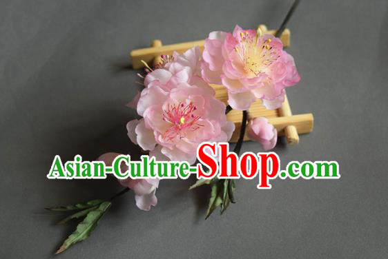 Chinese Classical Cheongsam Hairpin Handmade Hair Accessories Traditional Hanfu Peach Blossom Hair Stick Chinese Classical Cheongsam Hairpin Handmade Hair Accessories Traditional Hanfu Peach Blossom Hair Stick