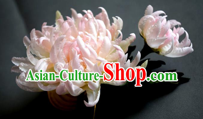 Chinese Ancient Princess Hairpin Traditional Tang Dynasty Pink Chrysanthemum Hair Stick Chinese Ancient Princess Hairpin Traditional Tang Dynasty Pink Chrysanthemum Hair Stick
