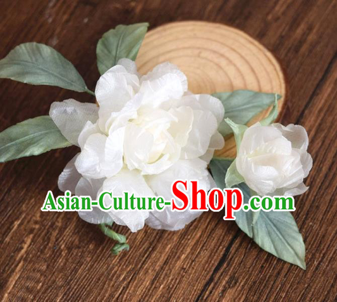 Chinese Handmade White Silk Gardenia Hairpin Traditional Qipao Dress Hair Stick Chinese Handmade White Silk Gardenia Hairpin Traditional Qipao Dress Hair Stick