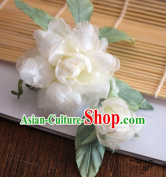 Chinese Handmade White Silk Gardenia Hairpin Traditional Qipao Dress Hair Stick Chinese Handmade White Silk Gardenia Hairpin Traditional Qipao Dress Hair Stick