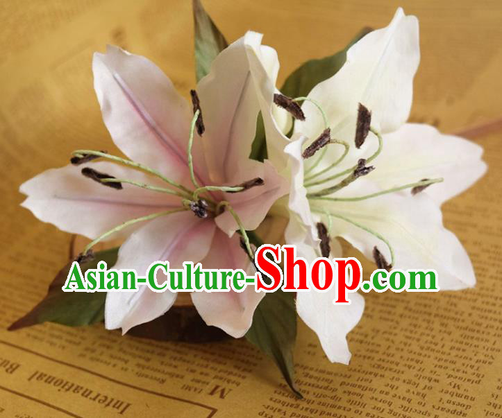 Chinese Traditional Hanfu Hair Stick Handmade Ancient Princess Lily Flowers Hairpin Chinese Traditional Hanfu Hair Stick Handmade Ancient Princess Lily Flowers Hairpin