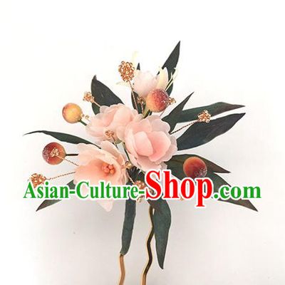 Chinese Traditional Cheongsam Hair Stick Handmade Ancient Princess Jasmine Flower Hairpin