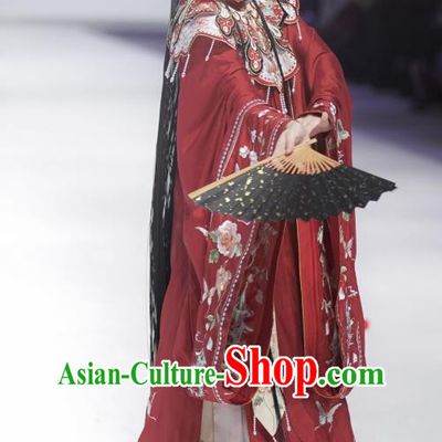 China Traditional Ming Dynasty Wedding Historical Clothing Ancient Patrician Woman Red Hanfu Dresses Complete Set