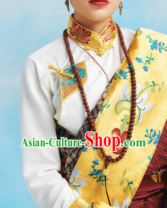 China Zang Nationality Kangba Clothing Tibetan Ethnic Dark Red Robe Costume China Zang Nationality Kangba Clothing Tibetan Ethnic Dark Red Robe Costume