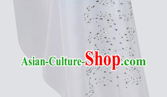 Chinese Folk Dance Blue Outfits Woman Fan Dance Yangko Dance Clothing Chinese Folk Dance Blue Outfits Woman Fan Dance Yangko Dance Clothing