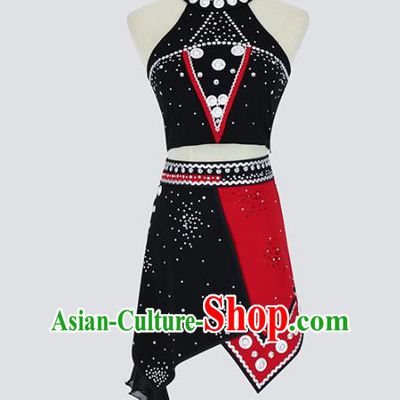 China Traditional Ethnic Dance Competition Clothing Wa Nationality Folk Dance Costumes
