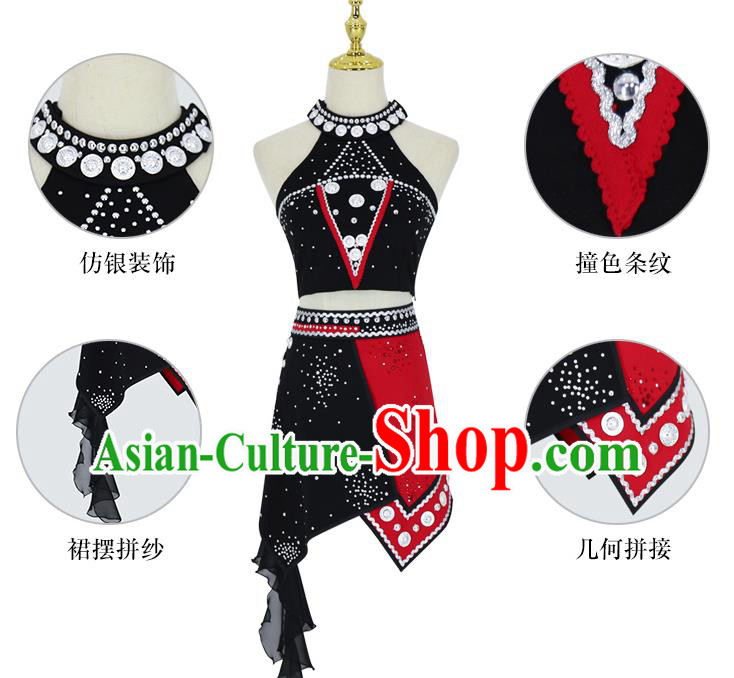 China Traditional Ethnic Dance Competition Clothing Wa Nationality Folk Dance Costumes China Traditional Ethnic Dance Competition Clothing Wa Nationality Folk Dance Costumes