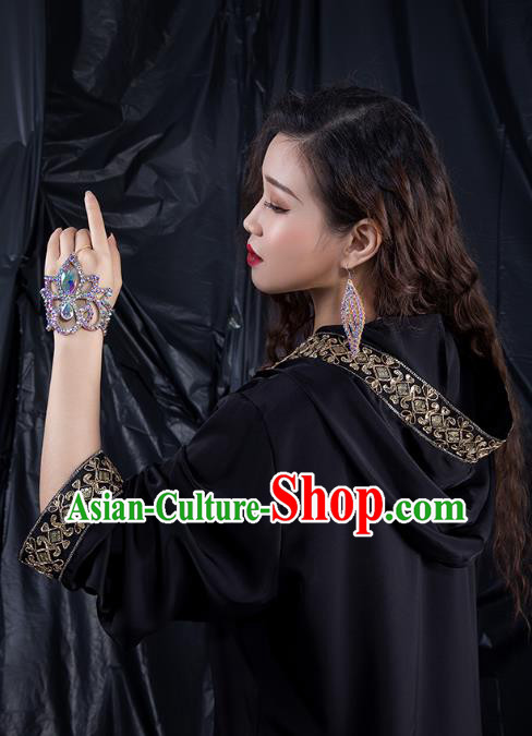 India Belly Dance Clothing Asian Oriental Dance Black Cape India Belly Dance Clothing Asian Oriental Dance Black Cape
