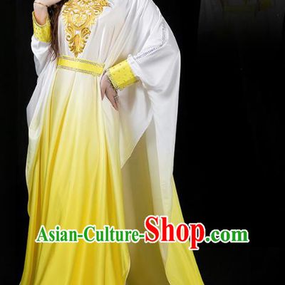 Indian Belly Dance Performance Yellow Dress Traditional Asian Oriental Dance Khaliji Costumes