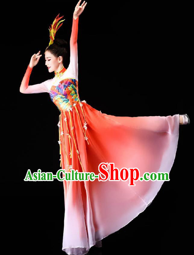 China Opening Dance Red Dress Classical Dance Clothing Chorus Group Costume China Opening Dance Red Dress Classical Dance Clothing Chorus Group Costume