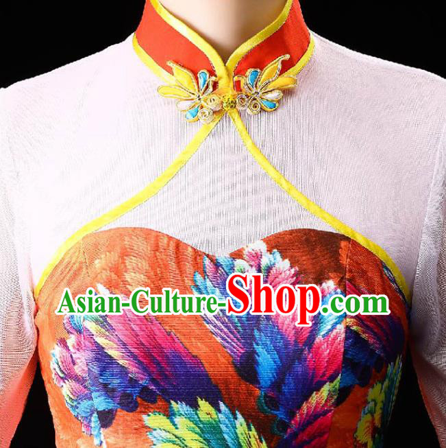 China Opening Dance Red Dress Classical Dance Clothing Chorus Group Costume China Opening Dance Red Dress Classical Dance Clothing Chorus Group Costume