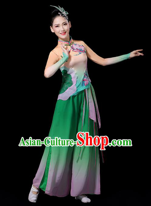 China Lotus Dance Costume Spring Festival Gala Yangko Dance Green Outfits Classical Dance Clothing China Lotus Dance Costume Spring Festival Gala Yangko Dance Green Outfits Classical Dance Clothing