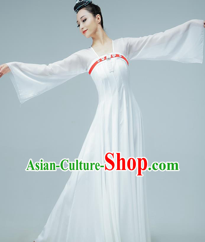 Chinese Tang Dynasty Palace Dance White Hanfu Dress Classical Dance Performance Clothing Chinese Tang Dynasty Palace Dance White Hanfu Dress Classical Dance Performance Clothing