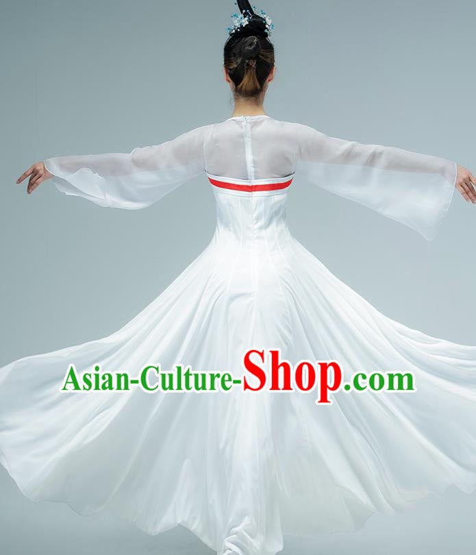 Chinese Tang Dynasty Palace Dance White Hanfu Dress Classical Dance Performance Clothing Chinese Tang Dynasty Palace Dance White Hanfu Dress Classical Dance Performance Clothing