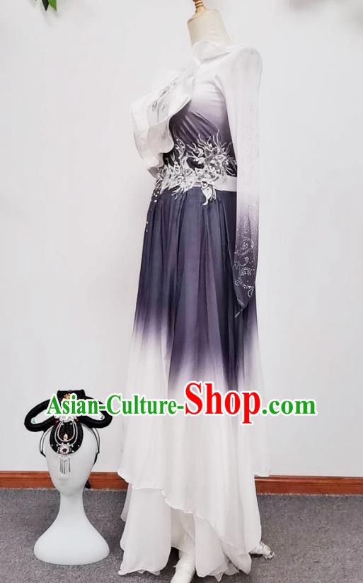 Chinese Group Dance Beauty Dance Performance Clothing Classical Dance Performance Grey Dress Chinese Group Dance Beauty Dance Performance Clothing Classical Dance Performance Grey Dress