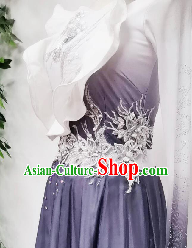 Chinese Group Dance Beauty Dance Performance Clothing Classical Dance Performance Grey Dress Chinese Group Dance Beauty Dance Performance Clothing Classical Dance Performance Grey Dress