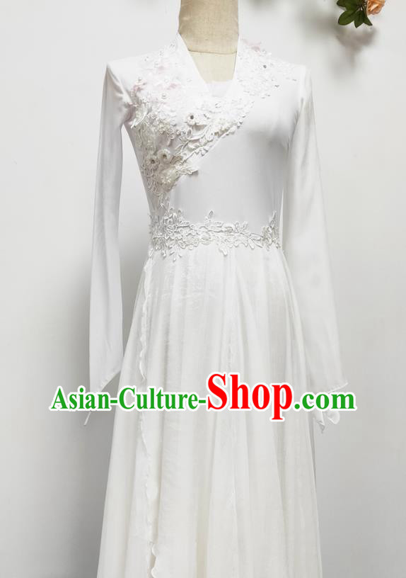 Chinese Classical Dance Performance White Dress Group Dance Beauty Dance Clothing Chinese Classical Dance Performance White Dress Group Dance Beauty Dance Clothing