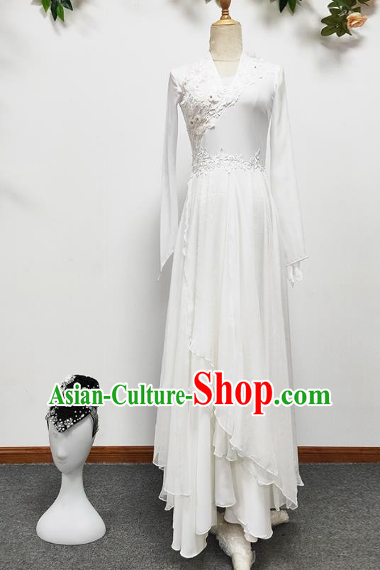 Chinese Classical Dance Performance White Dress Group Dance Beauty Dance Clothing Chinese Classical Dance Performance White Dress Group Dance Beauty Dance Clothing