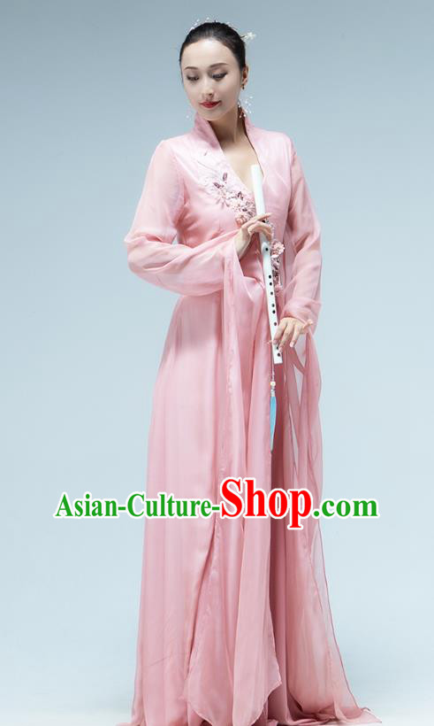 Chinese Classical Dance Pink Water Sleeve Dress Umbrella Dance Performance Clothing Chinese Classical Dance Pink Water Sleeve Dress Umbrella Dance Performance Clothing