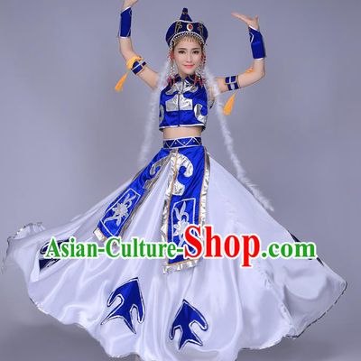 Chinese Traditional Mongolian Nationality Bride Clothing Mongol Ethnic Folk Dance Wedding Dress