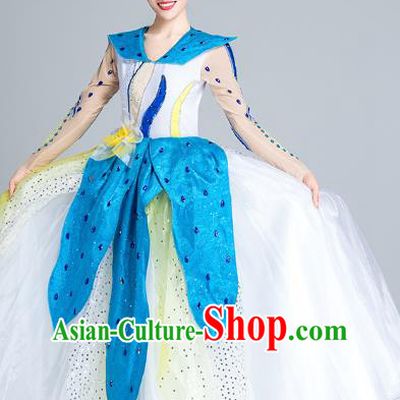 China Stage Performance White Dress Spring Festival Gala Opening Dance Costume Modern Dance Clothing