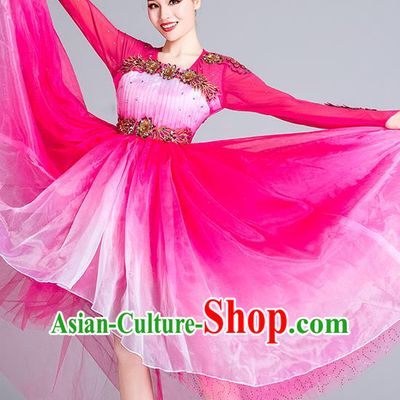 China Opening Dance Rosy Dress Lotus Dance Stage Performance Costume Modern Dance Clothing