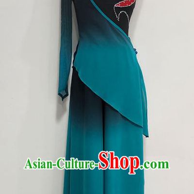 China Yangko Dance Stage Performance Clothing Folk Dance Costume Fan Dance Deep Green Outfits