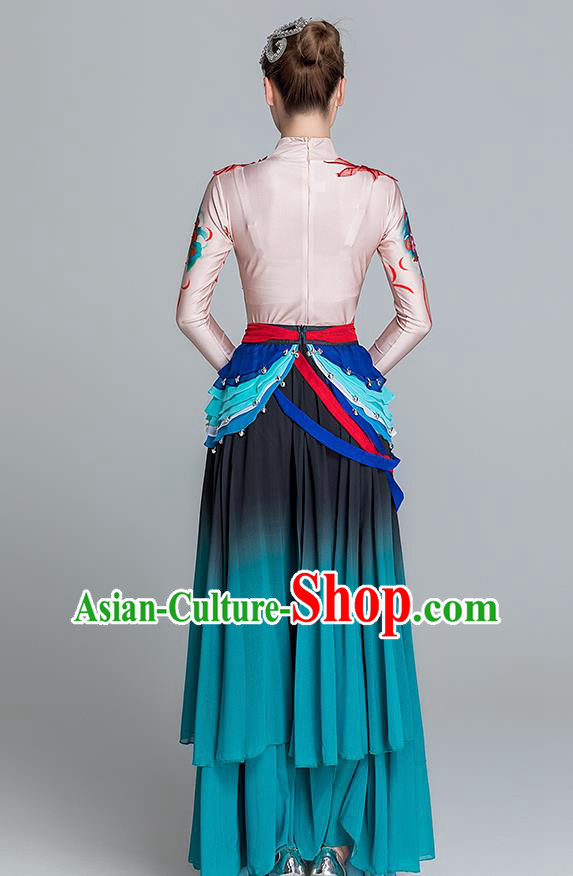 China Female Group Dance Stage Performance Costume Classical Dance Clothing Flying Dance Green Dress China Female Group Dance Stage Performance Costume Classical Dance Clothing Flying Dance Green Dress