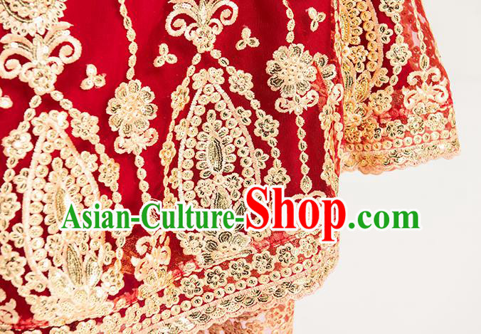 Indian Bollywood Performance Wine Red Anarkali Dress Asian India Folk Dance Embroidered Costumes Indian Bollywood Performance Wine Red Anarkali Dress Asian India Folk Dance Embroidered Costumes