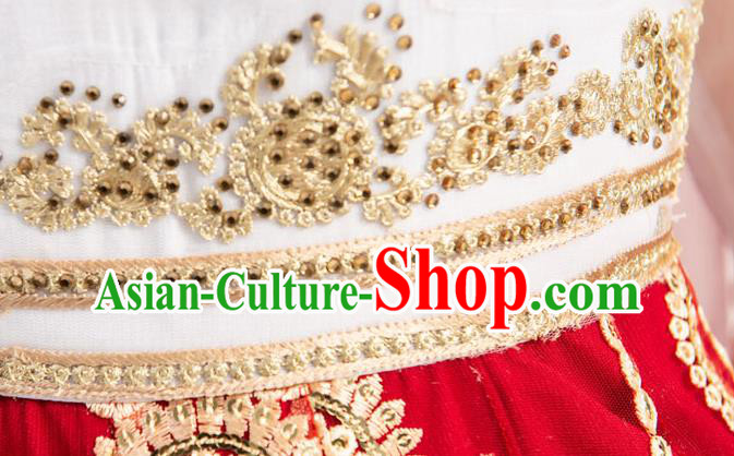 Indian Bollywood Performance Wine Red Anarkali Dress Asian India Folk Dance Embroidered Costumes Indian Bollywood Performance Wine Red Anarkali Dress Asian India Folk Dance Embroidered Costumes