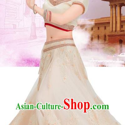 Asian India Folk Dance Lehenga Costumes Indian Bollywood Performance Golden Dress