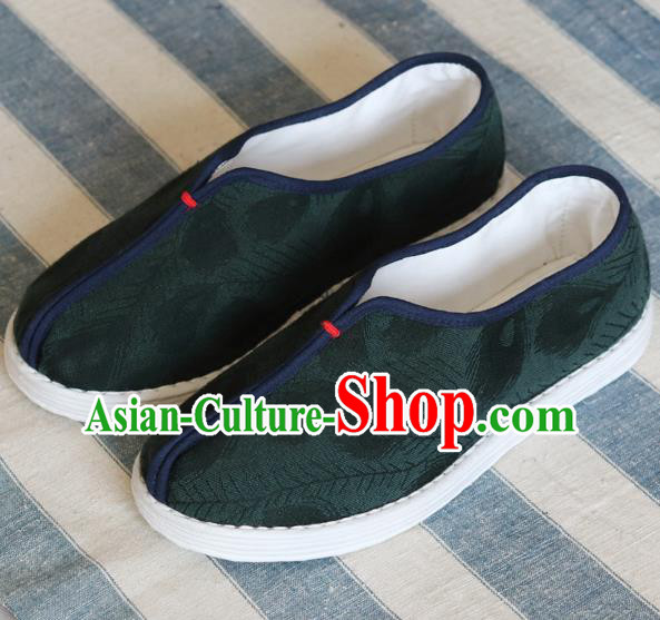 China Handmade Atrovirens Cloth Shoes National Woman Shoes China Handmade Atrovirens Cloth Shoes National Woman Shoes