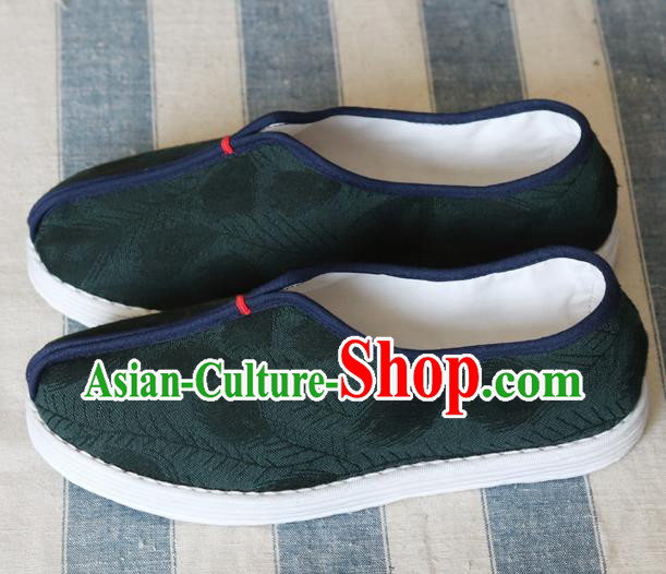 China Handmade Atrovirens Cloth Shoes National Woman Shoes China Handmade Atrovirens Cloth Shoes National Woman Shoes