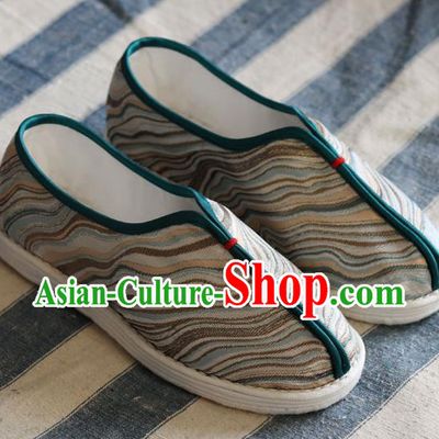Chinese Handmade Male Shoes Traditional Martial Arts Shoes Cloth Shoes