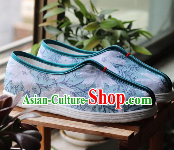 China Handmade Multi Layered Cloth Shoes National Country Woman Green Shoes China Handmade Multi Layered Cloth Shoes National Country Woman Green Shoes