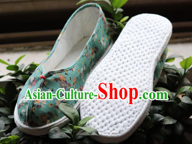China Handmade Multi Layered Cloth Shoes National Woman Printing Green Flax Shoes China Handmade Multi Layered Cloth Shoes National Woman Printing Green Flax Shoes