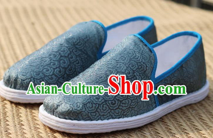 Chinese Traditional Martial Arts Shoes Classical Cloud Pattern Grey Brocade Shoes Handmade Shoes Chinese Traditional Martial Arts Shoes Classical Cloud Pattern Grey Brocade Shoes Handmade Shoes