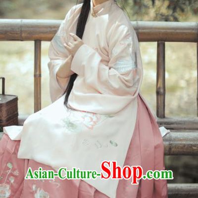 China Traditional Ming Dynasty Historical Clothing Ancient Noble Woman Embroidered Hanfu Dress Full Set