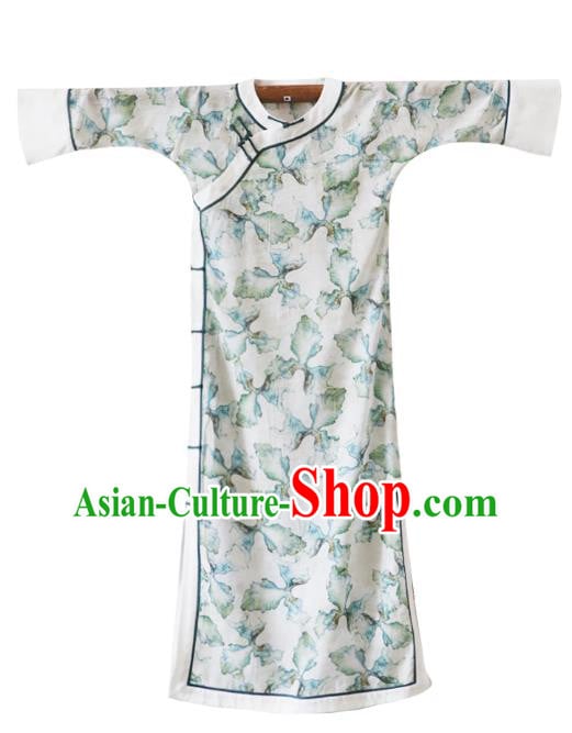 China Modern Cheongsam Clothing Traditional Printing Young Lady Qipao Dress China Modern Cheongsam Clothing Traditional Printing Young Lady Qipao Dress