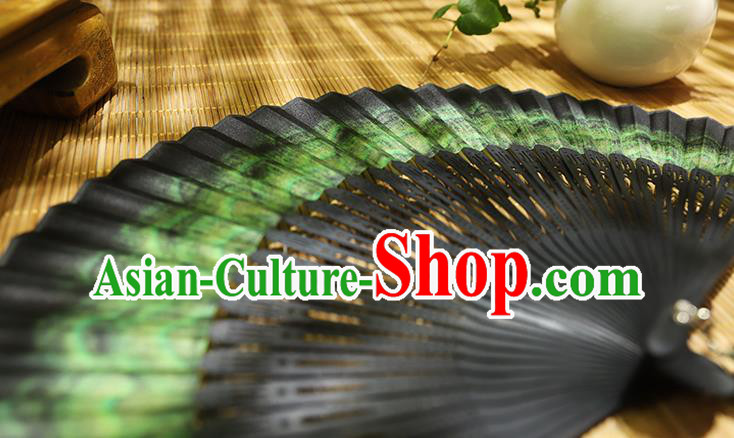 Chinese Handmade Folding Fan Classical Peacock Feather Pattern Fan Silk Accordion Chinese Handmade Folding Fan Classical Peacock Feather Pattern Fan Silk Accordion