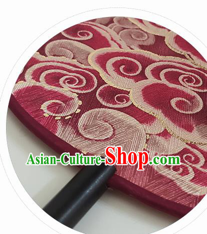 China Handmade Circular Fan Printing Clouds Red Silk Fan Classical Wedding Fan China Handmade Circular Fan Printing Clouds Red Silk Fan Classical Wedding Fan