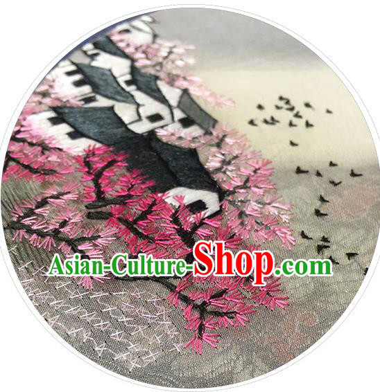 China Handmade Circular Fan Traditional Embroidered Palace Fan Classical Dance Silk Fan China Handmade Circular Fan Traditional Embroidered Palace Fan Classical Dance Silk Fan