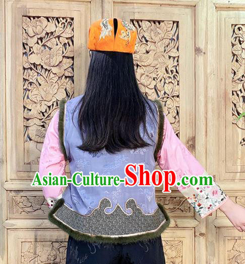 Chinese Traditional Winter Clothing Embroidered Vest Grey Silk Waistcoat Chinese Traditional Winter Clothing Embroidered Vest Grey Silk Waistcoat