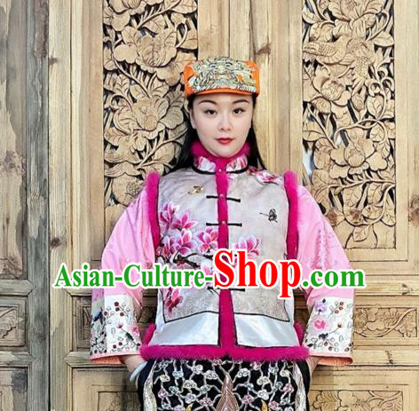 Chinese Traditional Silk Waistcoat Winter Female Clothing Embroidered Mangnolia Vest Chinese Traditional Silk Waistcoat Winter Female Clothing Embroidered Mangnolia Vest