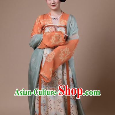 China Ancient Court Woman Hanfu Garment Traditional Tang Dynasty Royal Countess Historical Costumes