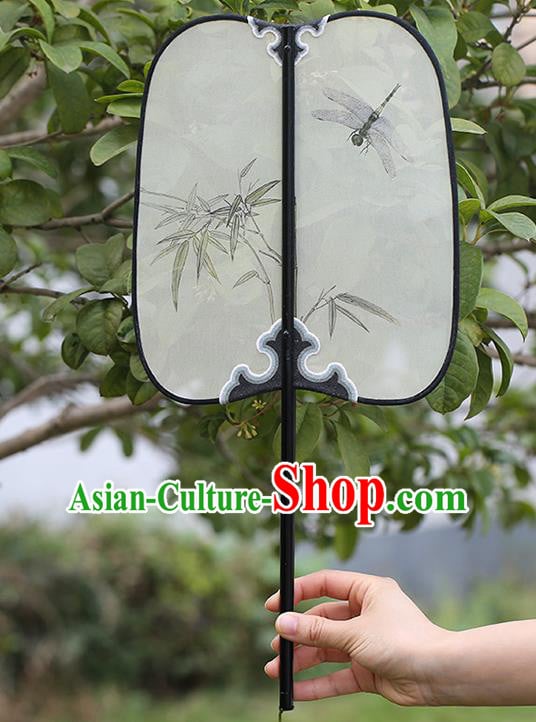 China Handmade Hanfu Fan Traditional Painting Bamboo Dragonfly Palace Fan Classical Dance Silk Fan China Handmade Hanfu Fan Traditional Painting Bamboo Dragonfly Palace Fan Classical Dance Silk Fan